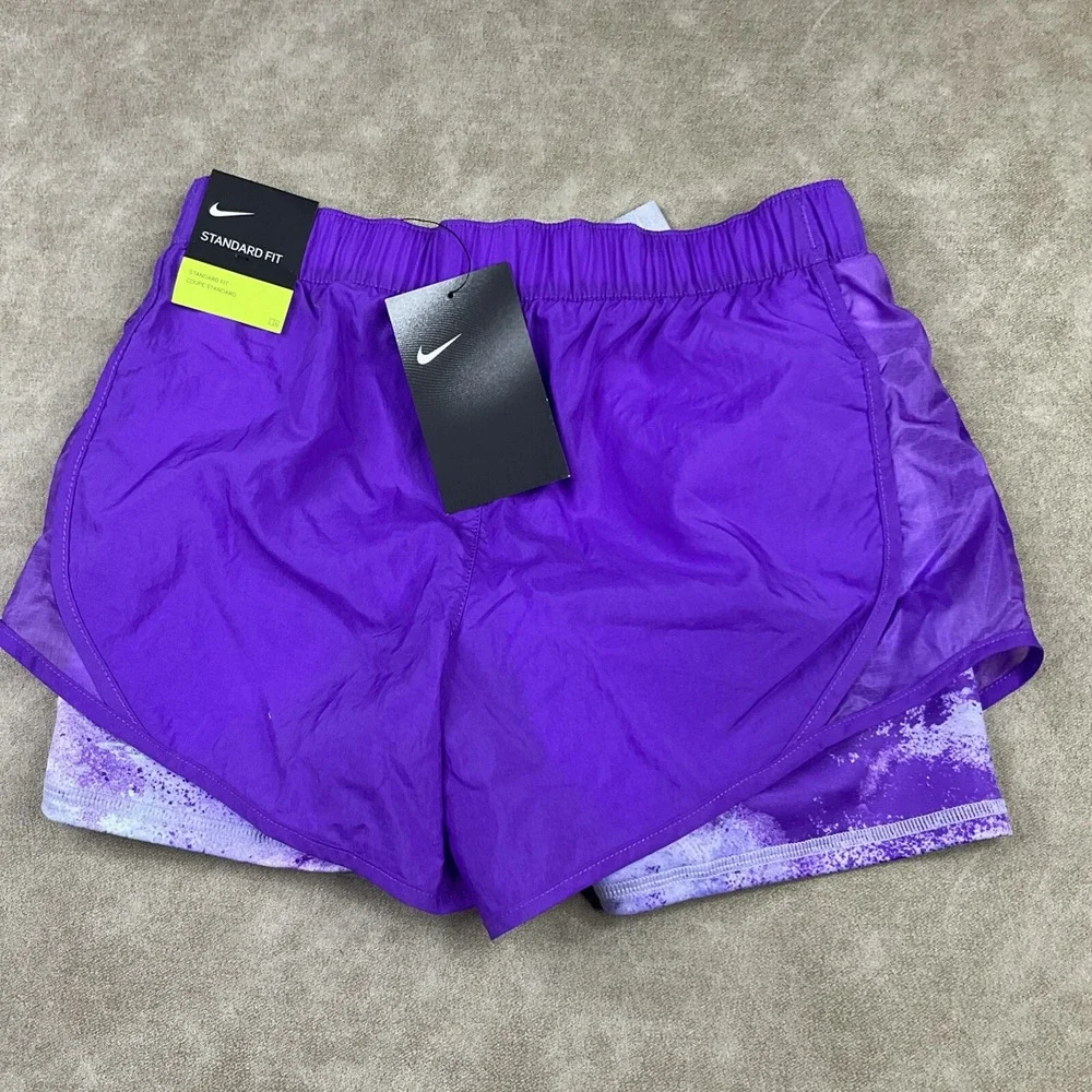 Nike Tempo Shorts 2-in-1 Training Athletic Lined Belted DA1302 Girls Sz M NWT‎
